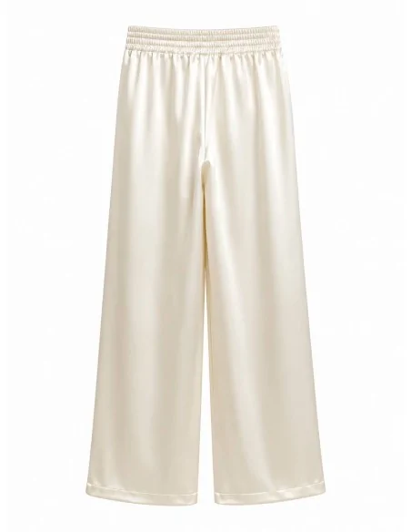 Pantalone Bianco In Raso