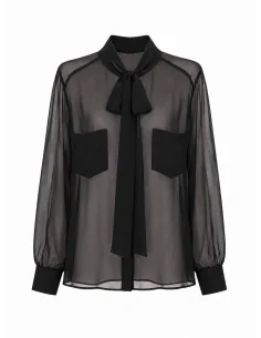 Camicia nera con fiocco