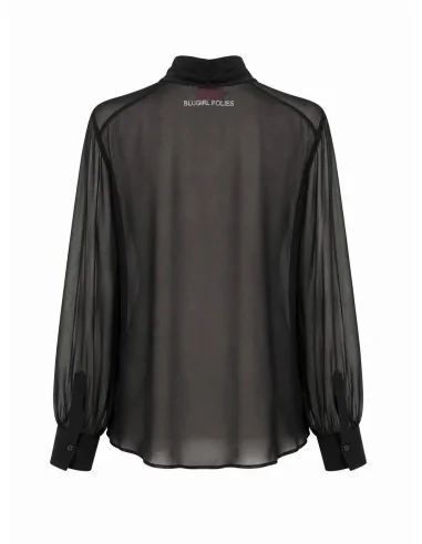 Camicia nera con fiocco