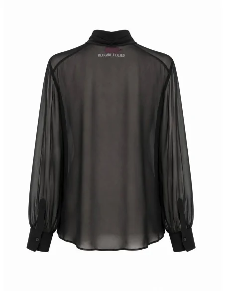 Camicia nera con fiocco
