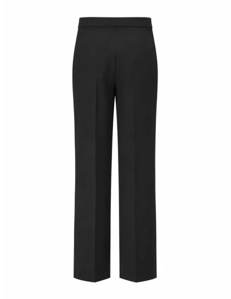 Pantalone Nero Con Zip Laterale
