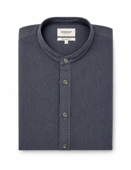 Camicia pattern nero e blu