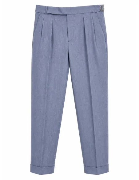 Pantalone celeste con pence