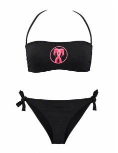Bikini nero con stampa