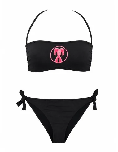 Bikini nero con stampa