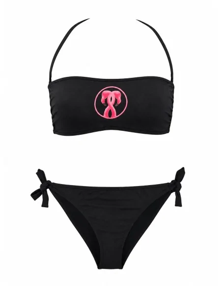 Bikini nero con stampa