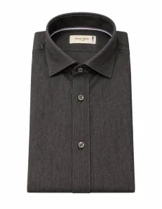 Camicia grigio scuro di jeans