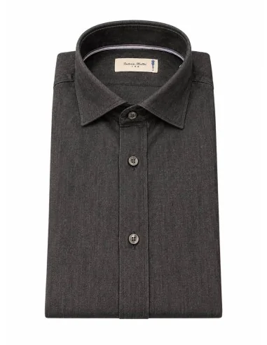 Camicia grigio scuro di jeans