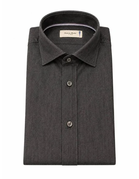 Camicia grigio scuro di jeans