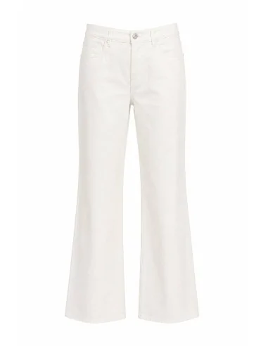 Jeans in bull di cotone vita alta