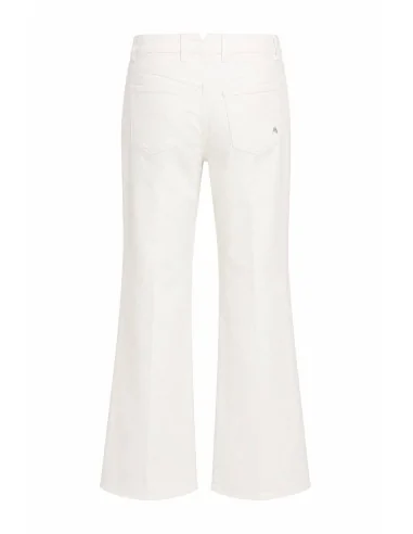 Jeans in bull di cotone vita alta
