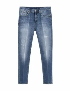 Jeans Blu Scuro Effetto Vissuto