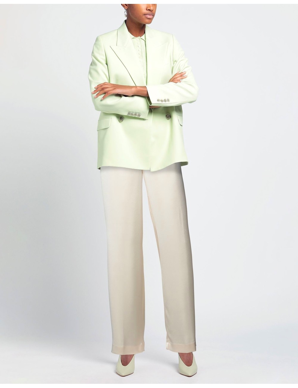 PT 01 Pantalone Bianco In Raso