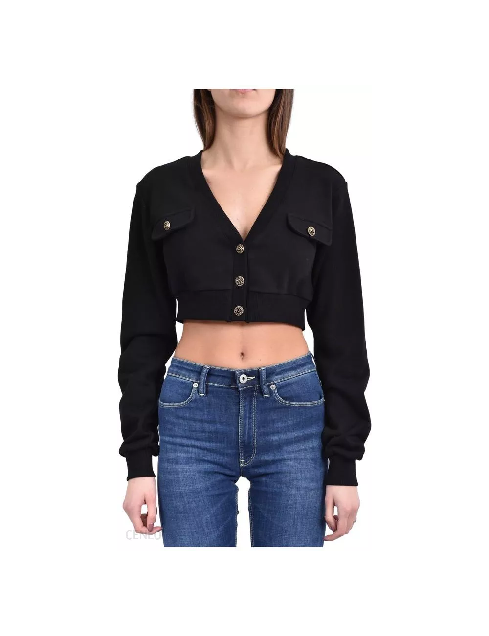 WEILI ZHENG Cardigan Croppato Tinta Unita