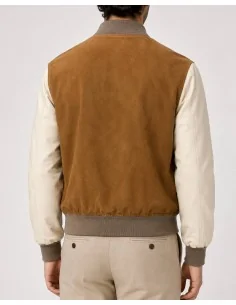 Bomber in camoscio e pelle 2