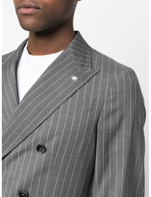 MANUEL RITZ Abito Gessato Grigio